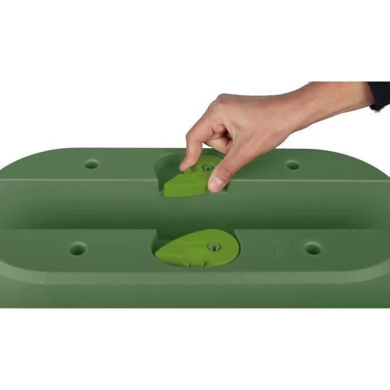 EDA Jardiniere Cavaliere OSAKA 19,5 L - 56 x 30,1 x H.20,6 cm - Vert laurier - Systeme de Fixation - Pour Balcons et Rambardes
