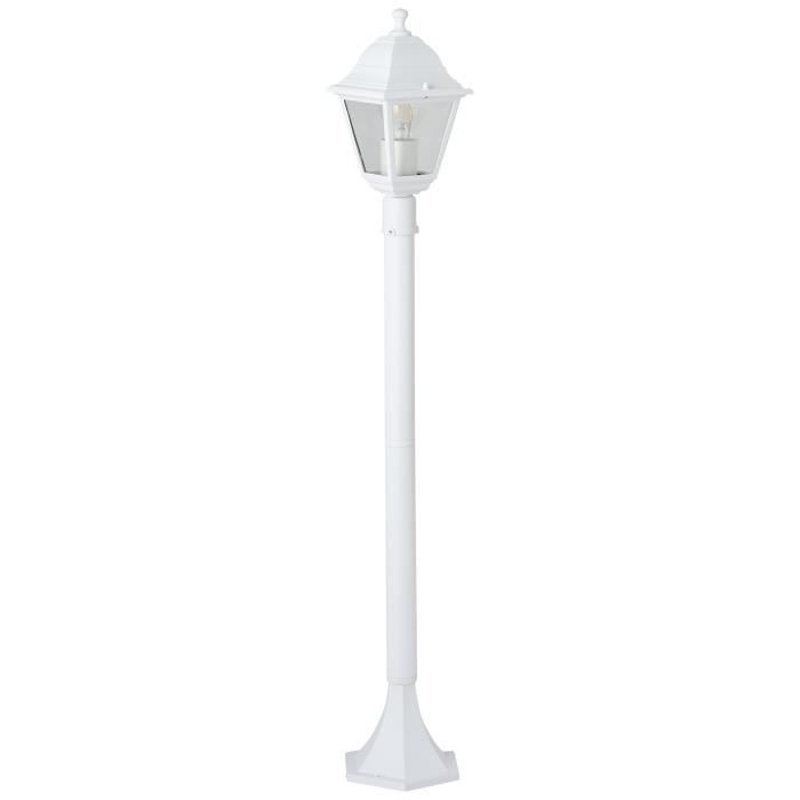 Lampadaire extérieur - BRILLIANT - NISSIE - Blanc - Métal/Verre - 1xE27 60W - IP44