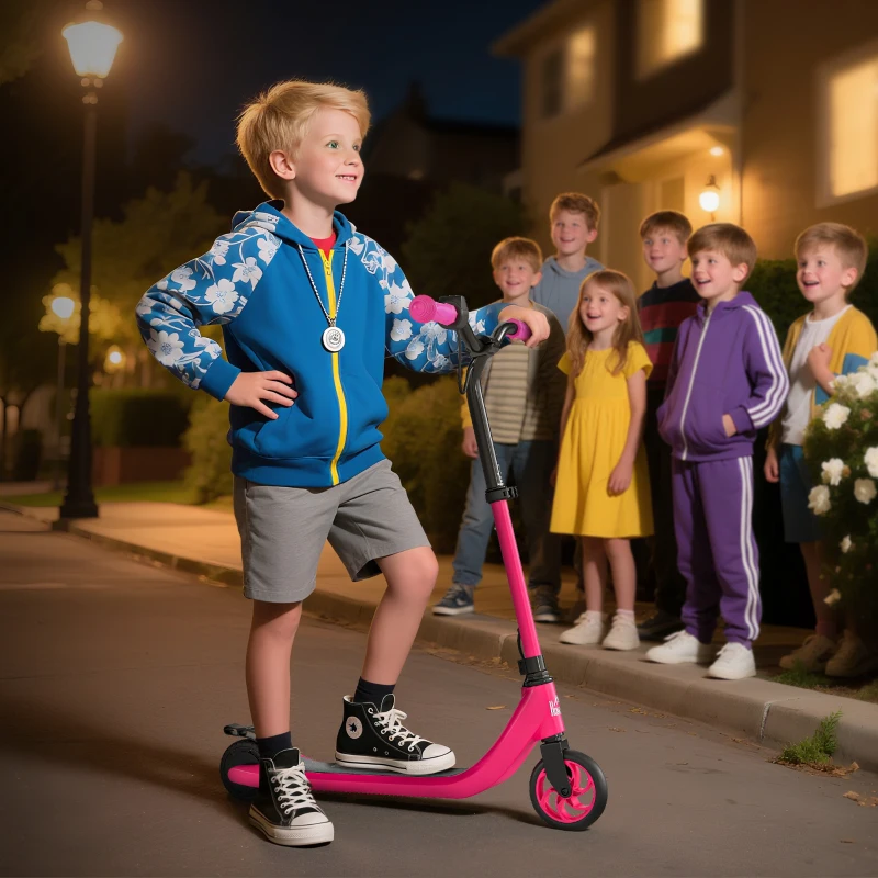 HOMCOM Kids Electric Scooter, Electric Scooters for Kids Ages 6+, 8 KM/H & 6 KM Lightweight E-Scooter, Adjustable Height, Rear Brake - Pink