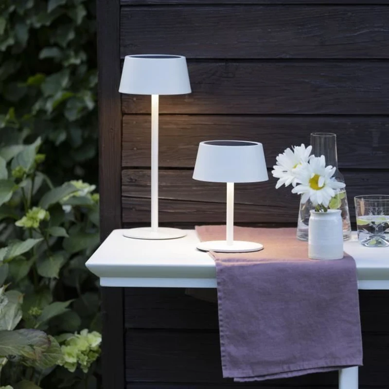 Lampe de table d'extérieur - BRILLIANT - PICCO - LED et solaire - Métal et plastique - 5 W - Blanc