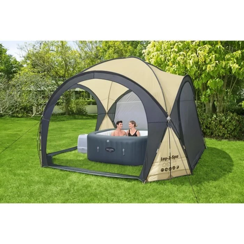 Dôme de protection pour spa Lay-Z-Spa - BESTWAY - 390x390x255 cm - Gris - Protection anti-UV