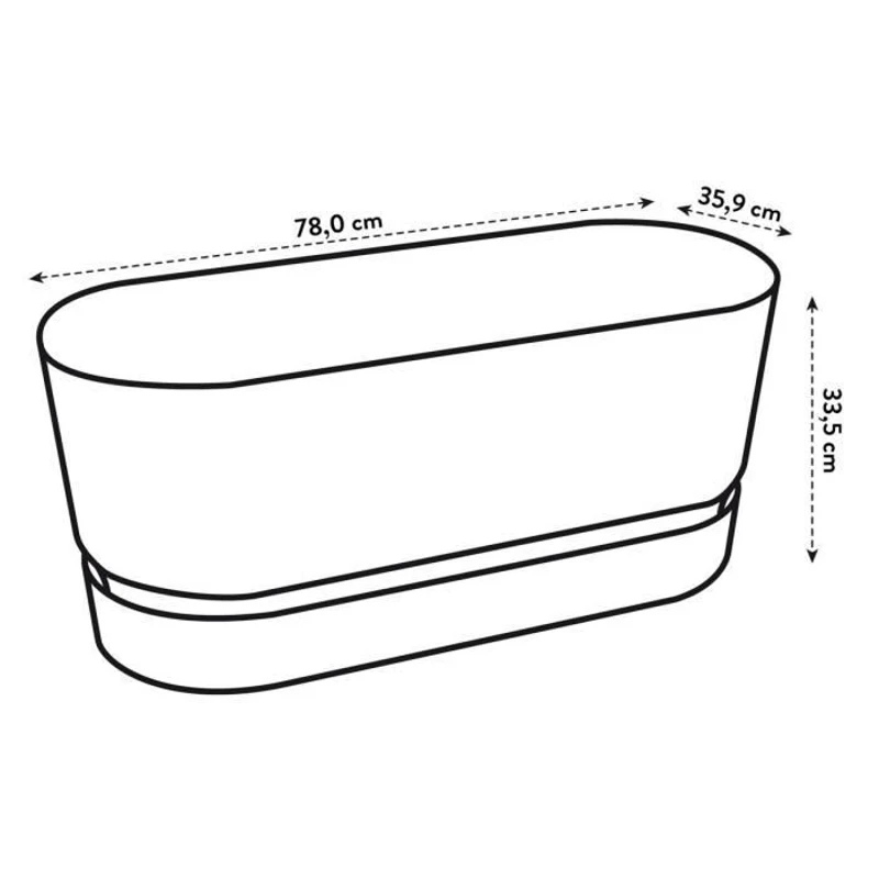 ELHO Jardiniere avec roues Greenville Terrasse 80 - L 35 x W 78 x H 33.5 cm- Leaf green