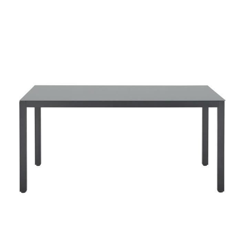 Ensemble repas de jardin : Table 160 cm + 6 chaises - Structure en aluminium - Gris anthracite