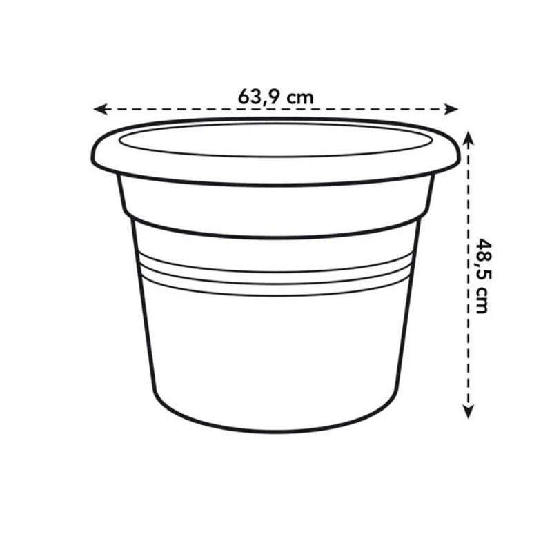 ELHO Pot de fleurs Green Basics Cilinder - Ø 64 x H 49 cm - Extérieur - 100% recyclé - Noir