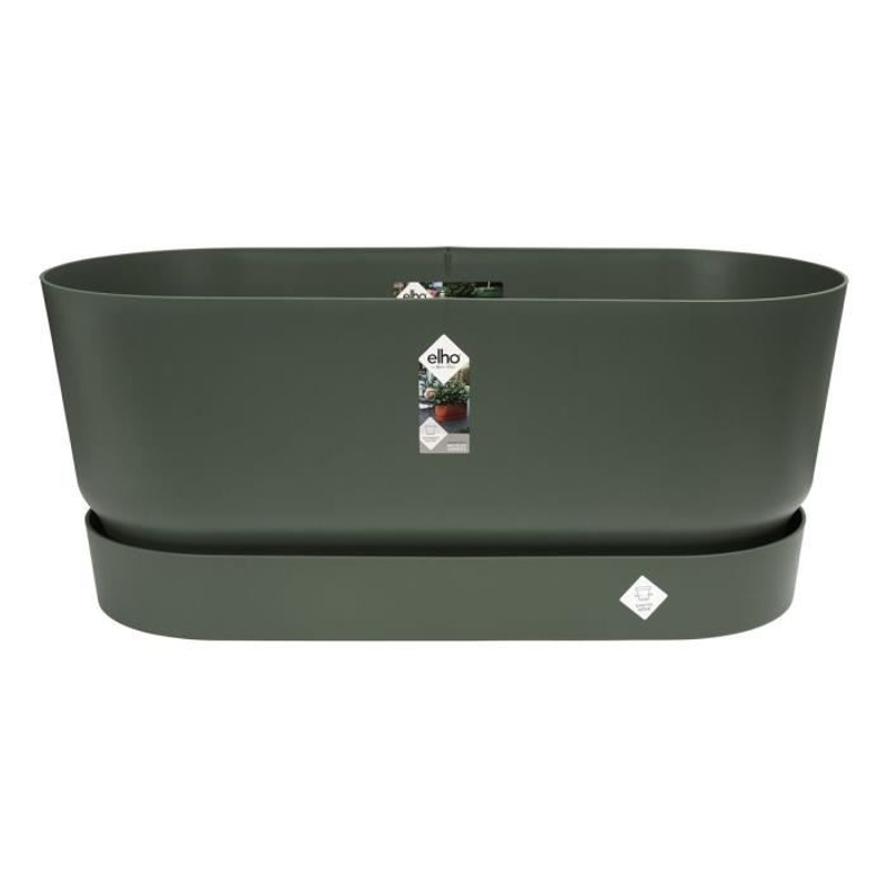 ELHO Jardiniere avec roues Greenville Terrasse 80 - L 35 x W 78 x H 33.5 cm- Leaf green