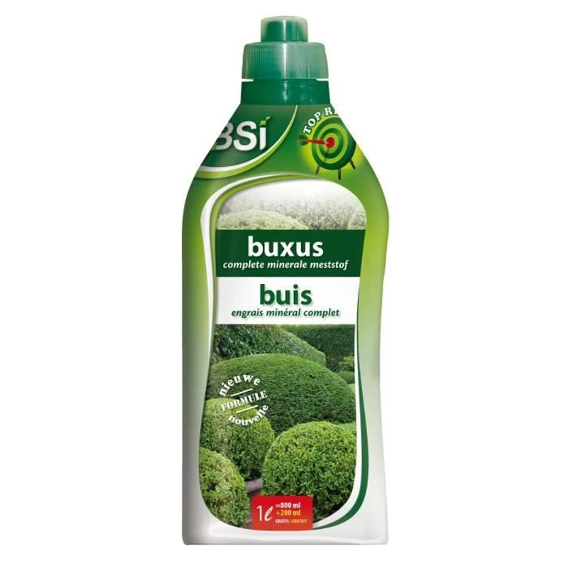 BSI - Engrais Minéral - Liquide - Pour Buis - Pour Les Especes De Buis - Oligo-Eléments Solubles Dans l'Eau - 1L
