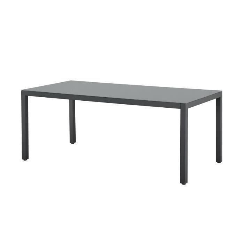 Ensemble table de jardin 6 personnes : Table + 6 chaises - Structure en aluminium - L180 x P 90 x H 72 cm - Gris anthracite