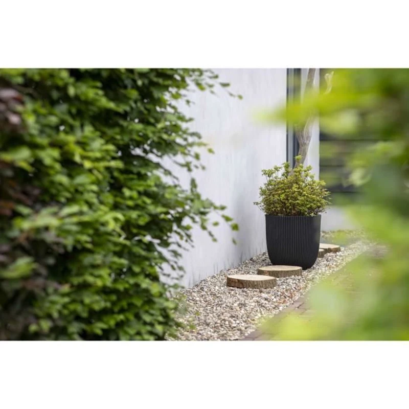 CAPI EUROPE Pot de fleurs boule - GROOVE NL - 43x41 cm - Noir