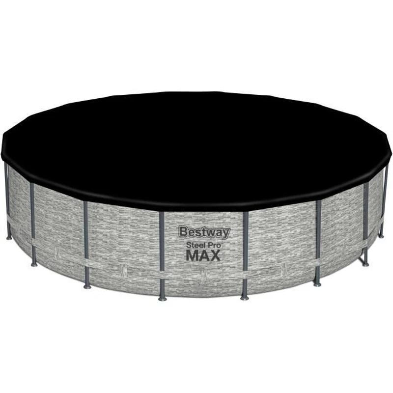 Kit Piscine hors sol tubulaire BESTWAY Steel Pro Max™ - 549 x 122 cm - Ronde (Avec pompe de filtration, une échelle et une bâche)
