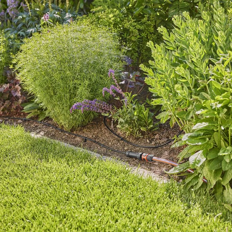 GARDENA Kit complet arrosage goutte-a-goutte taille S Micro-Drip – Arrosage ligne 100m max – Systeme auto-nettoyant - (13010-20)