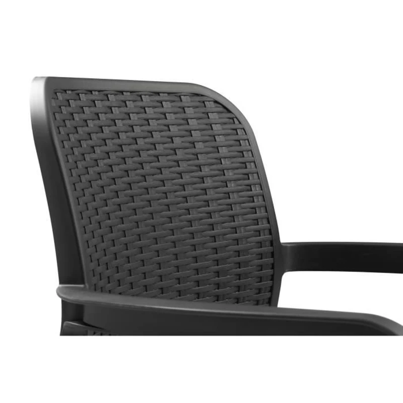 Lot de 6 fauteuils de jardin - Allibert by KETER - BELLA - En résine - Coloris : gris graphite - Empilable