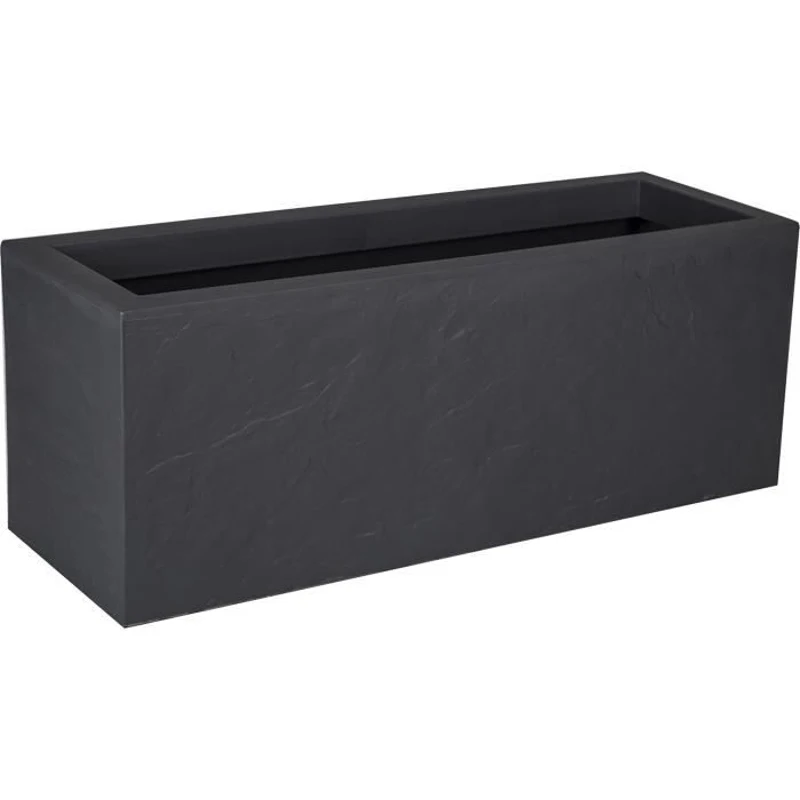 Jardiniere Volcania'Up - EDA - 57 L - Décor Pierre - 79,5 x 29,5 x H. 29,5 cm - Gris Anthracite