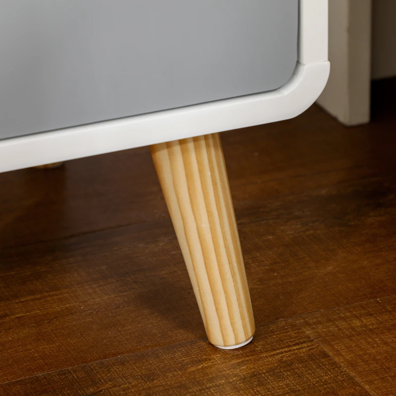 HOMCOM Nightstand, Scandinavian design, large drawer, water-repellent lacquer, 40 x 38 x 58 cm, White