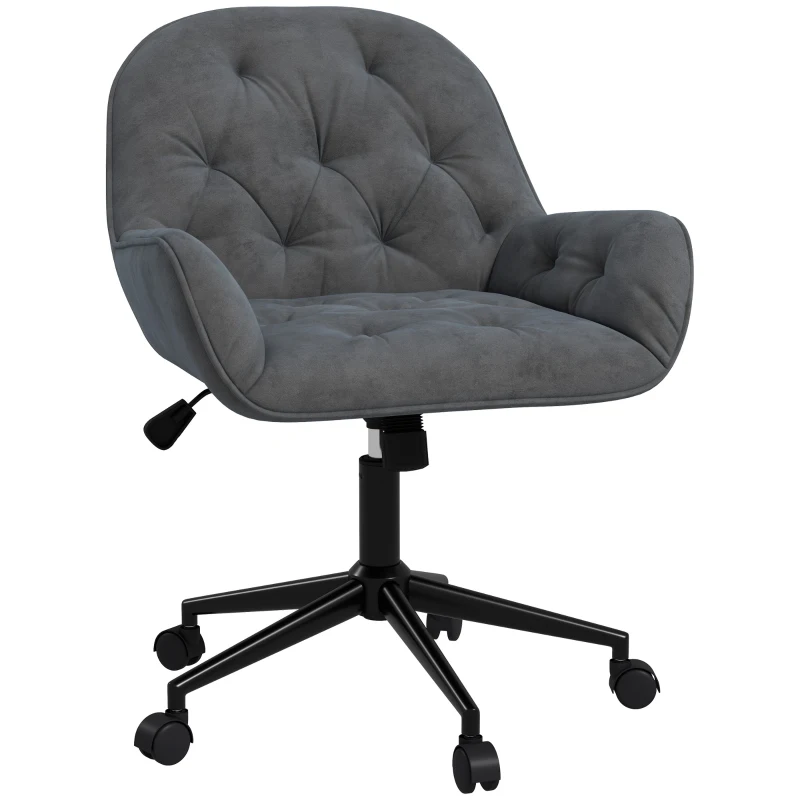 Vinsetto Office chair Desk chair Computer chair, height-adjustable, velvet-look, grey