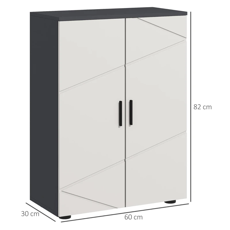 kleankin bathroom cabinet, bathroom chest, adjustable shelves, up to 25 kg load capacity, Gray
