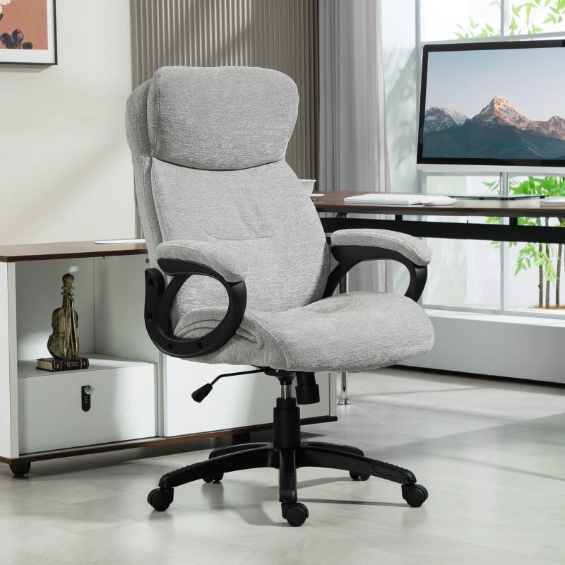 HOMCOM Office chair, desk chair, swivel, tilt function, height-adjustable, Light gray