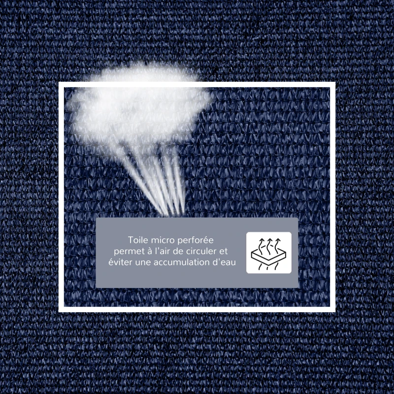 Outsunny Voile d'ombrage rectangulaire 4 x 3 m polyéthylène Haute densité Protection UV Avec sac de rangement - Coloris bleu