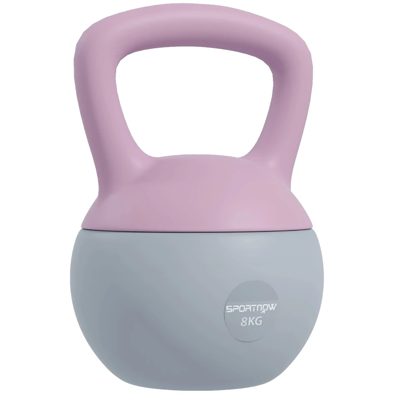 SPORTNOW 8KG Soft Kettlebell, Kettlebell with Non-Slip Handle for Home Gym, Weight Lifting, Strength Training, Purple/Grey