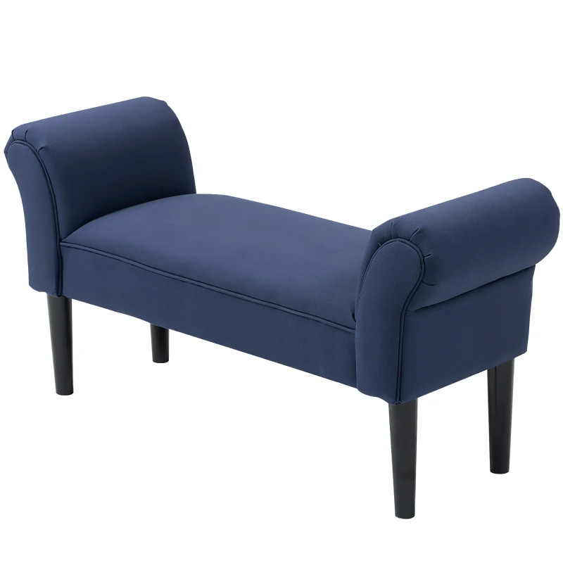 HOMCOM Padded bench for bedroom and hallway, supports up to 130 kg, 102 x 36 x 51 cm, Blue