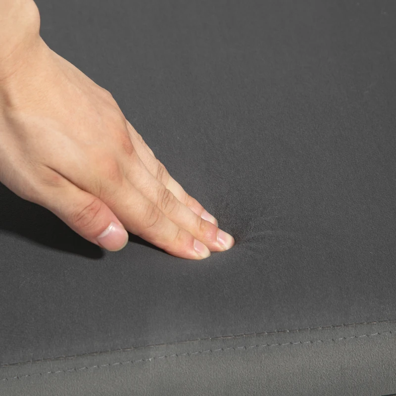 HOMCOM Upholstered bench with storage, chest bench with armrests, 46 cm seat height, velvet-like polyester, 111.5 x 41 x 65 cm, Dark Gray