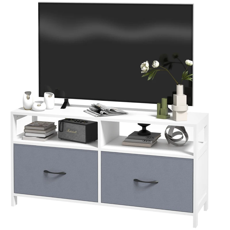 HOMCOM Suport Dulap TV pentru Televizoare de pana la 45”, Centru de Divertisment cu Sertare Pliabile si Rafturi de Depozitare pentru Camera de Zi, Dormitor