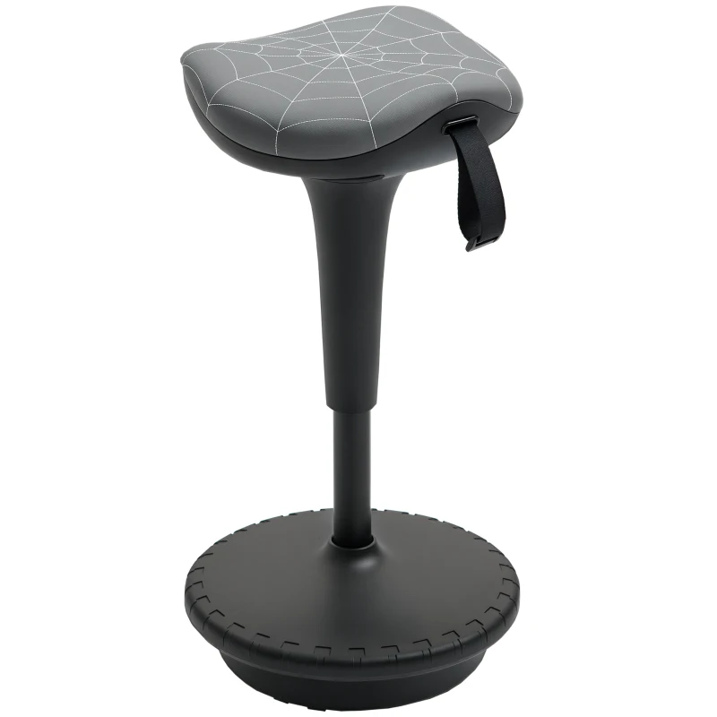 Vinsetto Office stool with swivel function, ergonomic stool, height-adjustable 65.5-83.5 cm 120° tiltable Gray