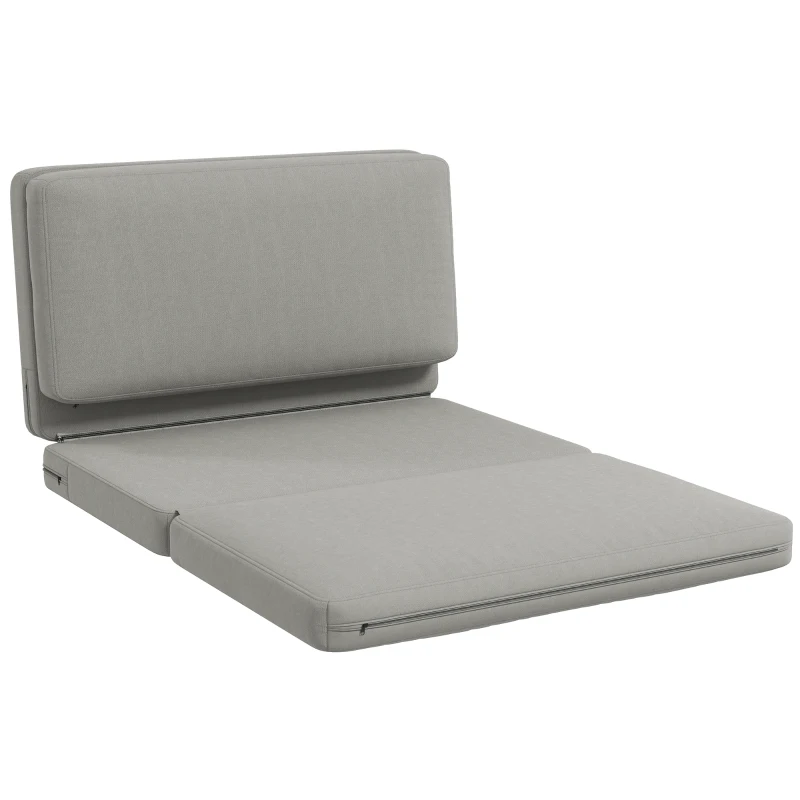 HOMCOM 2-in-1 foldable lounge chair, guest mattress, split, 120 cm wide, Light Grey