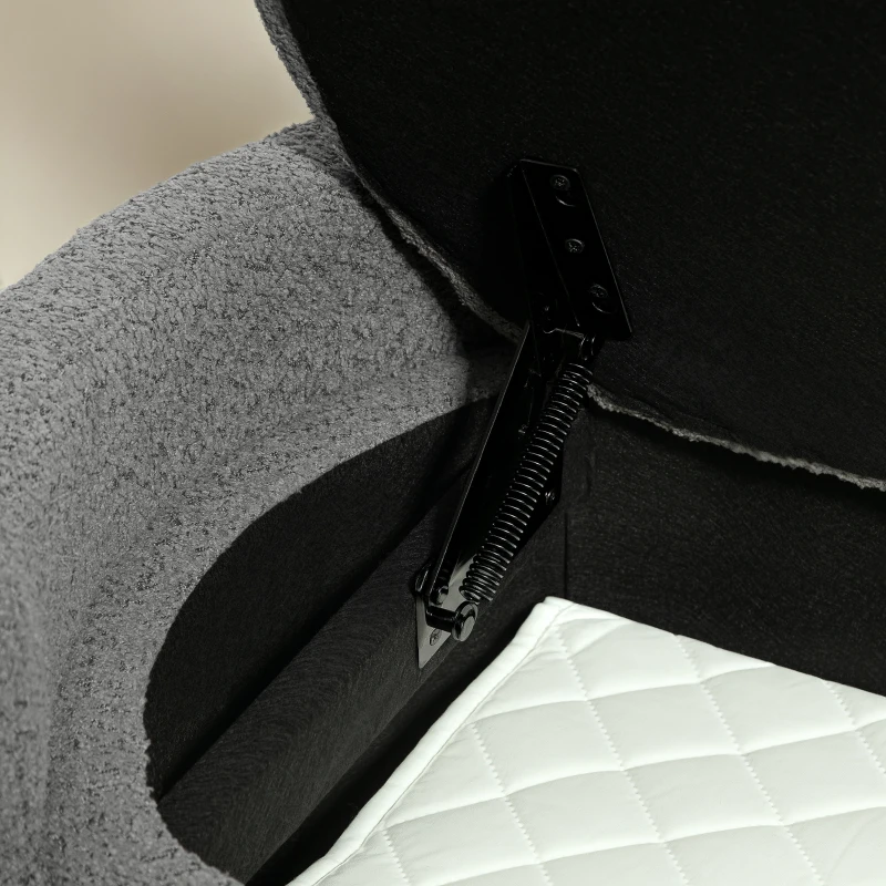 HOMCOM Storage bench with storage, hallway bench, shoe bench, upholstered, 105 cm x 44 cm x 45.5 cm. Gray