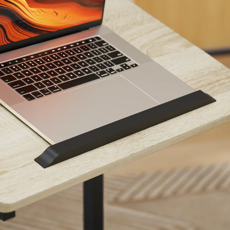 HOMCOM Side table, Desk, Bedside table, Height-adjustable, 4 Casters, Metal frame