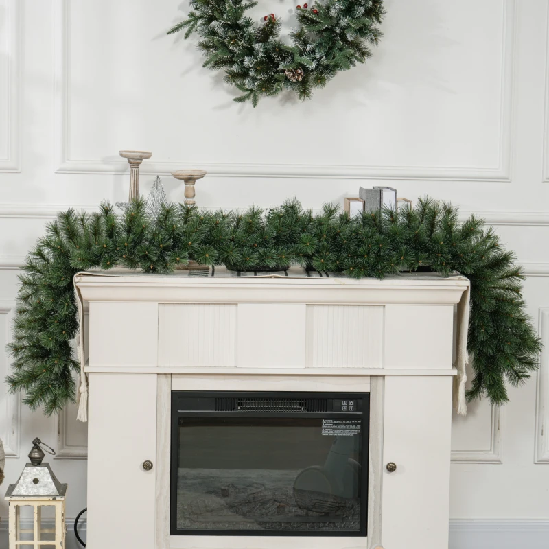 HOMCOM 180 cm k Artificial Christmas Garland Floral Decoration with 160 Tips Green