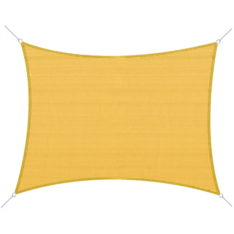 Outsunny Voile d'ombrage Toile Solaire rectangulaire 6L x 4l m HDPE Jaune