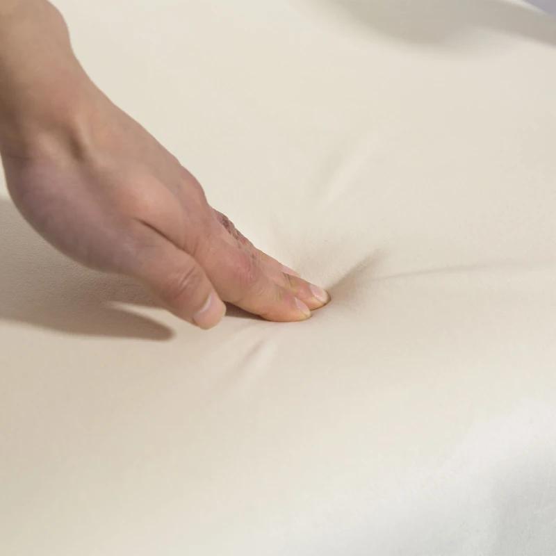 HOMCOM Upholstered armchair, Foam filling, Rubberwood frame, Cream white