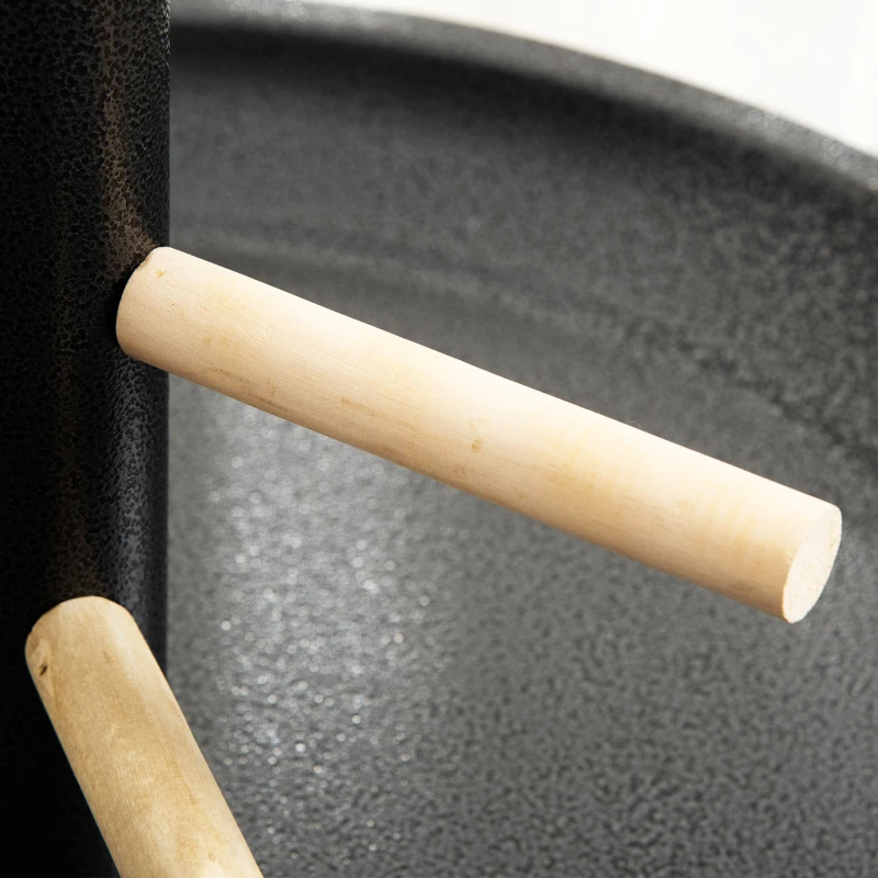 PawHut Posatoio per pappagalli su piedistallo, con 4 ruote e 2 ciotole, in acciaio inox, Ø 60 x 111 cm, Grigio