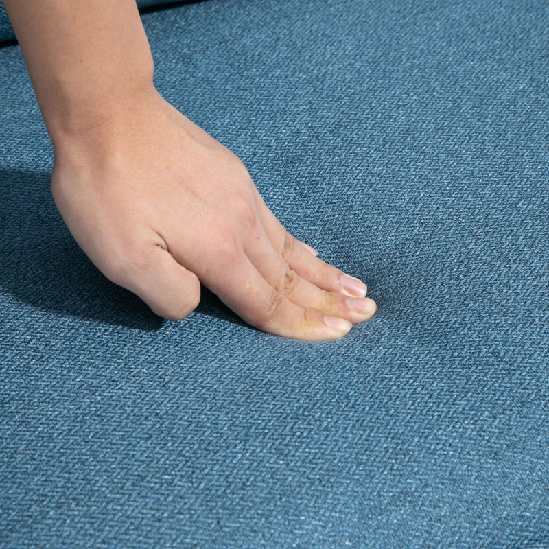 HOMCOM Button-tufted accent chair, upholstered armchair, removable cushions, Black + Gold + Blue