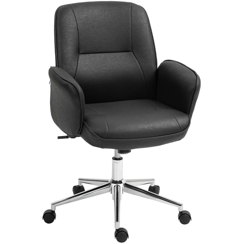 Vinsetto Office chair, height-adjustable, breathable cover, tilt function, up to 120 kg, Black