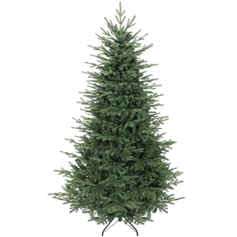 HOMCOM Árbol de Navidad Artificial 210 cm con 2322 Ramas y Soporte Metálico Plegable Fácil Montaje para Salón Interior Verde