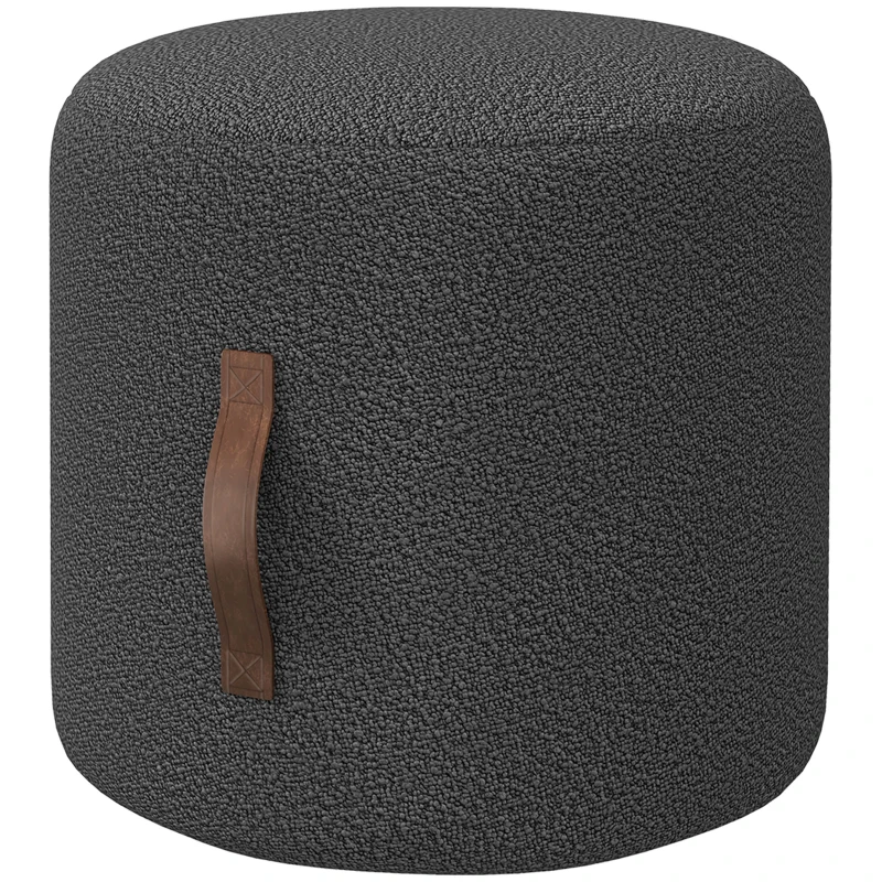 HOMCOM Stool, Footstool in a modern design, Dark Grey + Brown