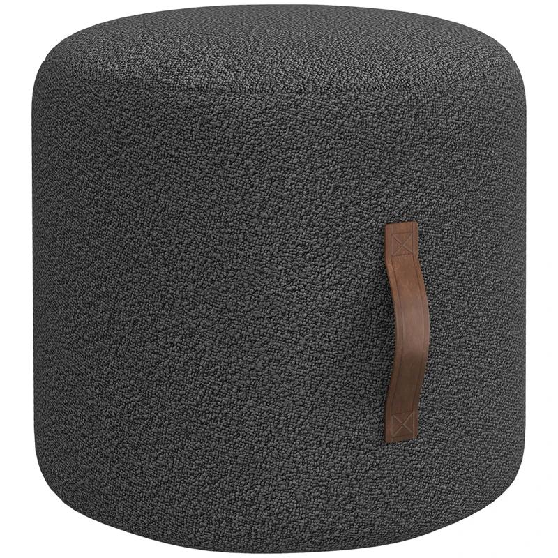 HOMCOM Stool, Footstool in a modern design, Dark Grey + Brown