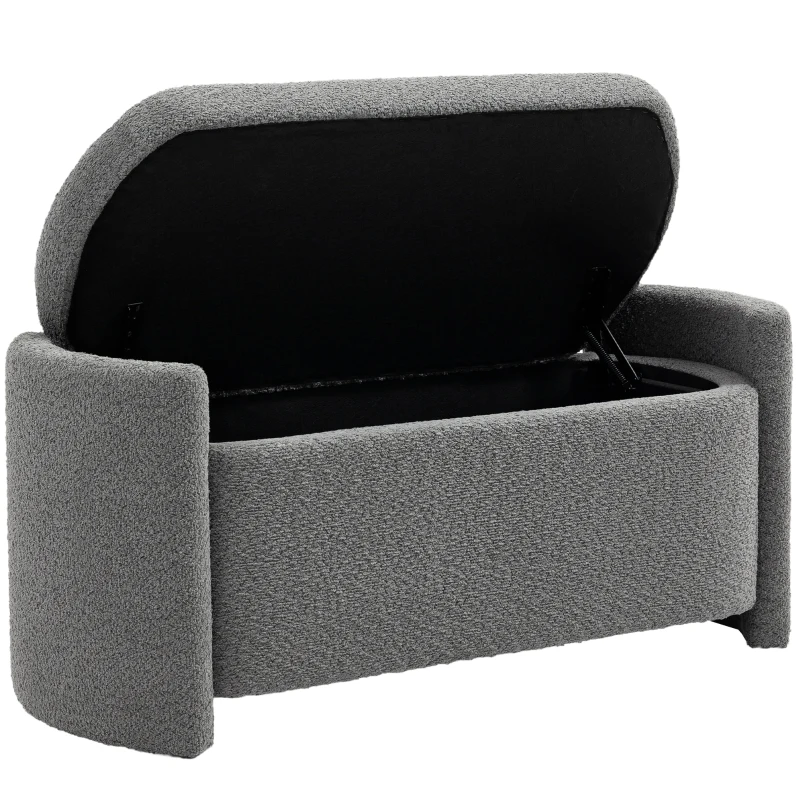 HOMCOM Storage bench with storage, hallway bench, shoe bench, upholstered, 105 cm x 44 cm x 45.5 cm. Gray