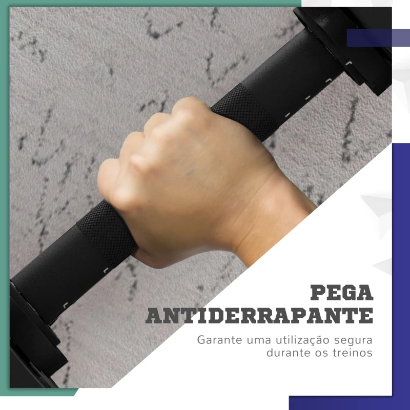 SPORTNOW Conjunto de Halteres 25 kg 2 em 1 com Barra e Pega Antiderrapante para Treino de Força em Casa Ginásio Escritório Preto e Verde