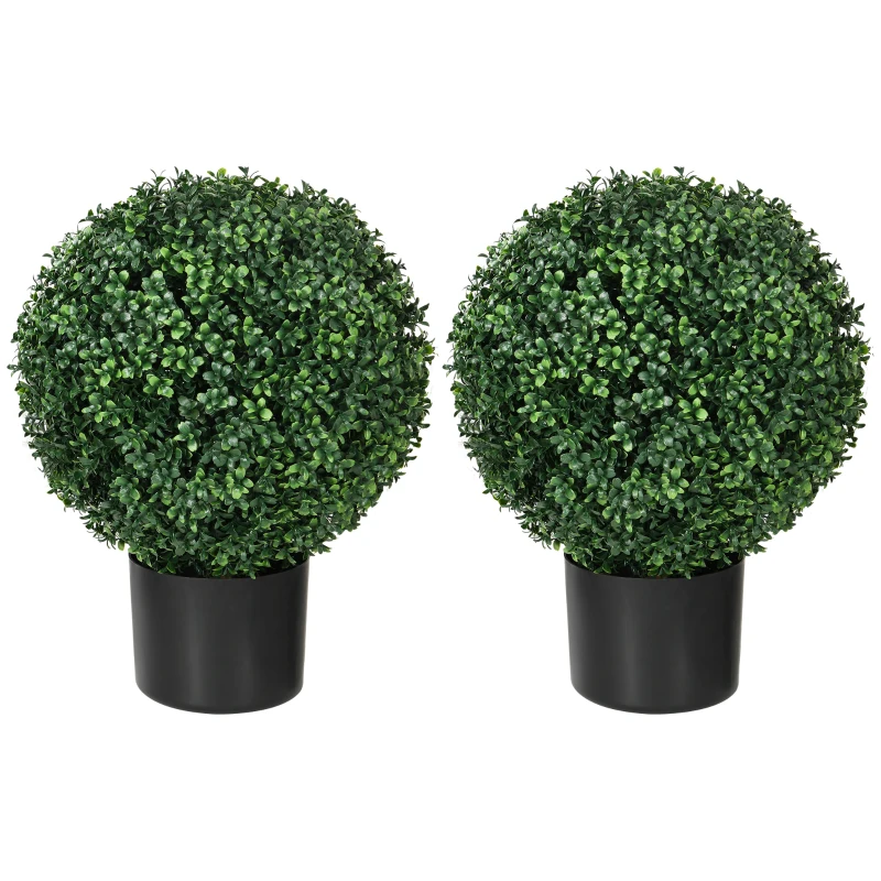 HOMCOM Boxwood Artificial Plant, Spherical, 52x40 cm, Green