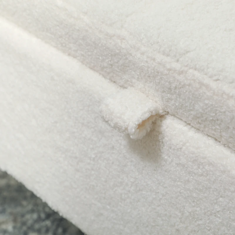 HOMCOM Storage Bench with Lid and Metal Legs for Living Room, Bedroom, Hallway, White