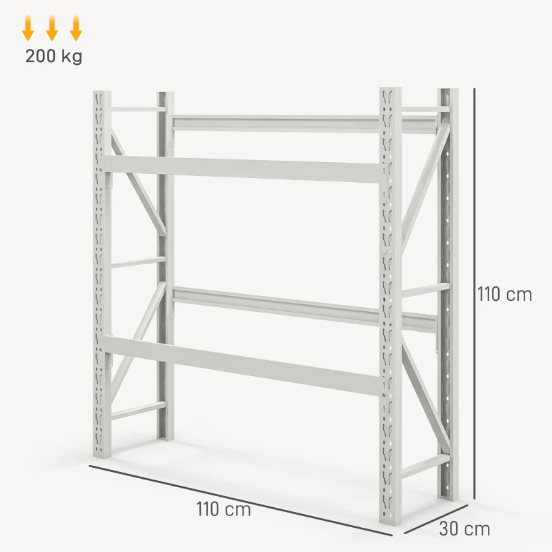 HOMCOM Beverage crate rack, up to 6 crates, height-adjustable, steel frame, 110x30x110 cm, White