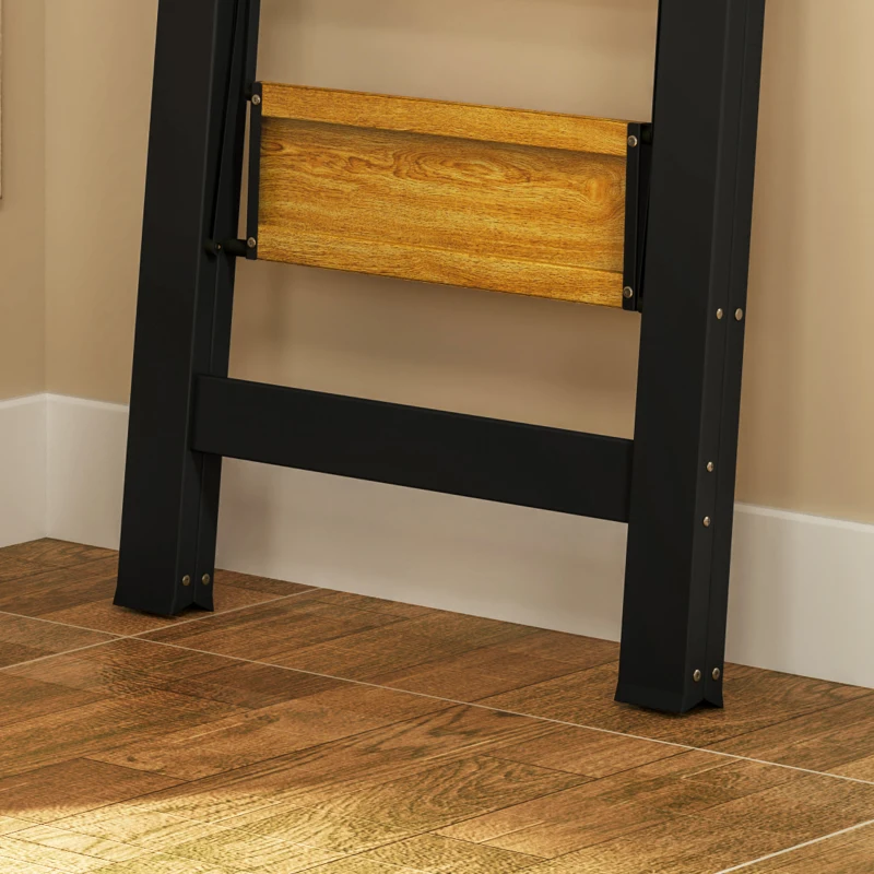 HOMCOM 2-step Step Ladder, Metal, Foldable, Non-Slip Platform, Black