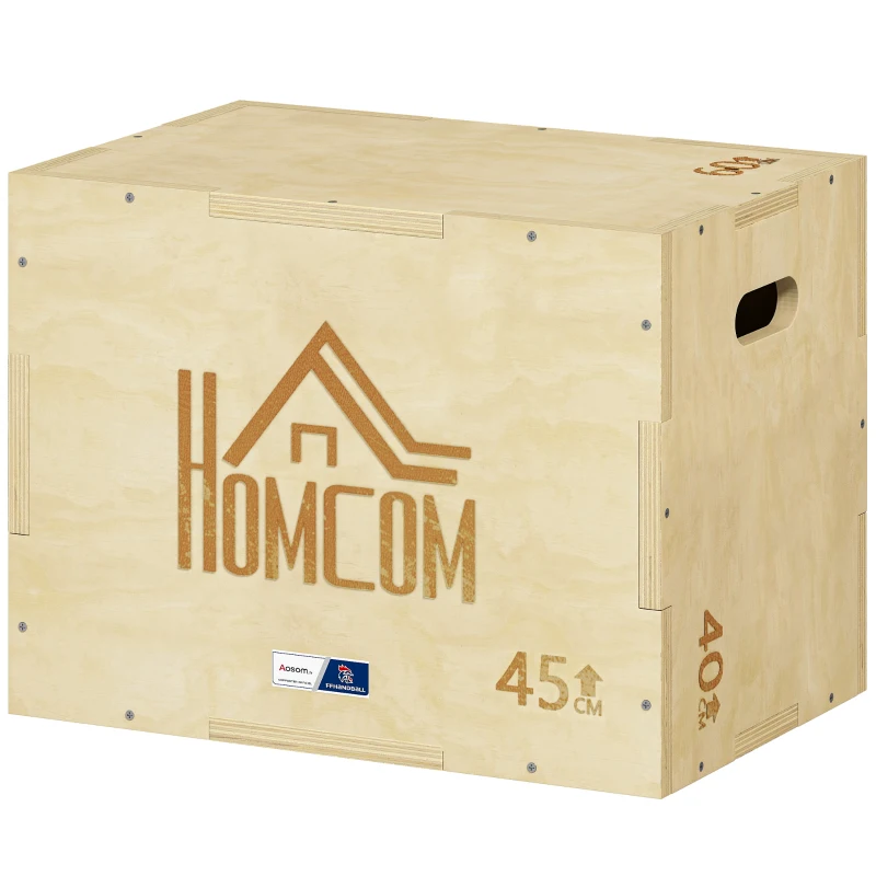 Box jump pliométrie 3 en 1 - Collaboration Aosom.fr x FFHandball - boîte à saut musculation fitness bois