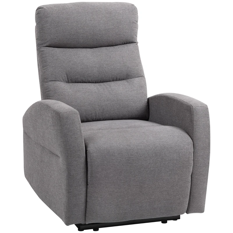 HOMCOM Adjustable Recliner with Footrest, Modern Upholstered Armchair, Dark Gray