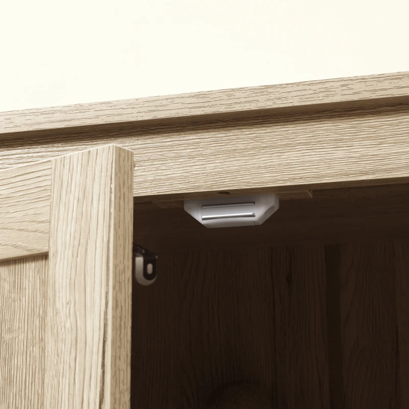 HOMCOM Mobile Cucina a 4 Ante con Mensole Regolabili e Base Rialzata in Legno 80x40x182cm