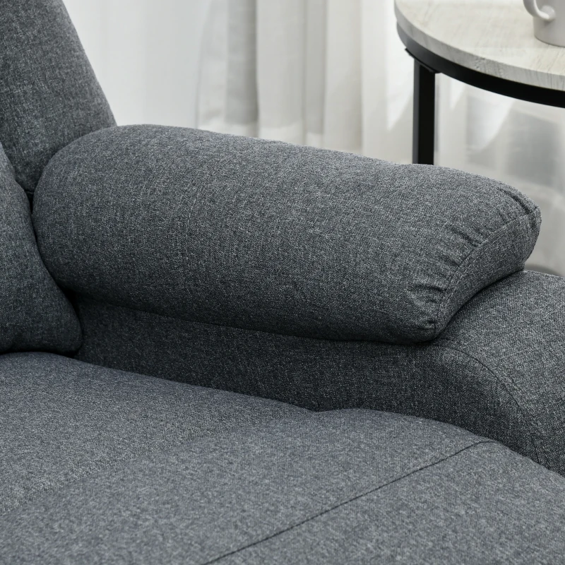 HOMCOM Recliner chair, recline function and footrest, adjustable, up to 150 kg, steel frame, 90 x 96 x 98 cm, Gray