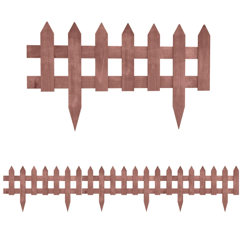 Outsunny Set of 12 Wooden 60cm Garden Fence Pieces