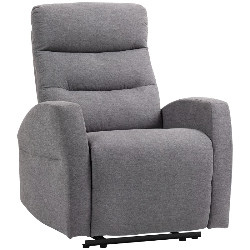 HOMCOM Adjustable Recliner with Footrest, Modern Upholstered Armchair, Dark Gray